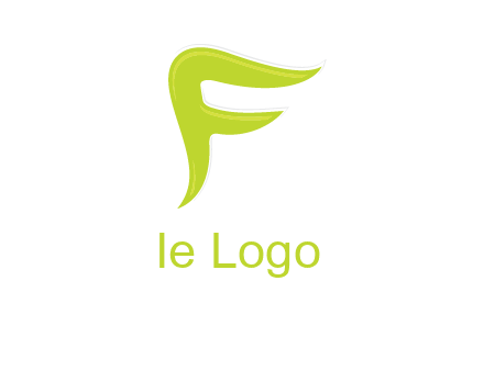 abstract swoosh letter F