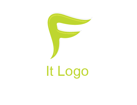 abstract swoosh letter F