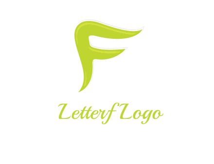 abstract swoosh letter F