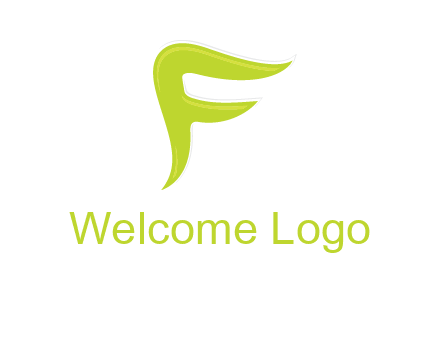 abstract swoosh letter F