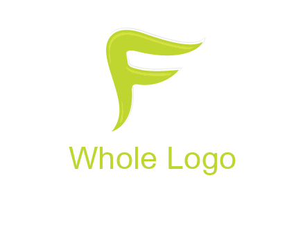 abstract swoosh letter F