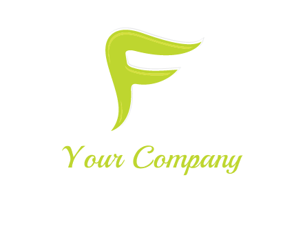 abstract swoosh letter F