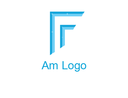 two tone boundaries forming abstract letter F