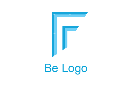 two tone boundaries forming abstract letter F