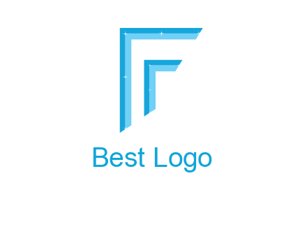 two tone boundaries forming abstract letter F