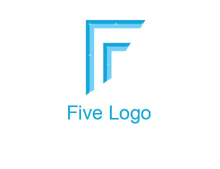two tone boundaries forming abstract letter F