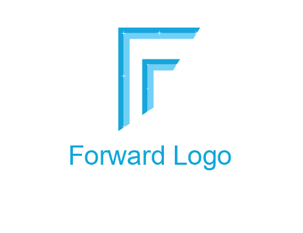 two tone boundaries forming abstract letter F