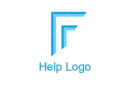 two tone boundaries forming abstract letter F