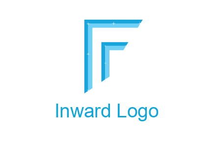 two tone boundaries forming abstract letter F