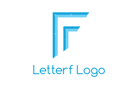 two tone boundaries forming abstract letter F