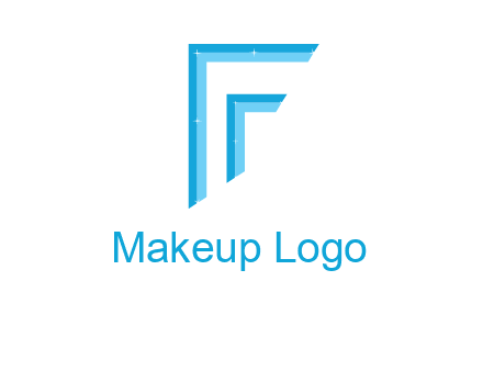 two tone boundaries forming abstract letter F