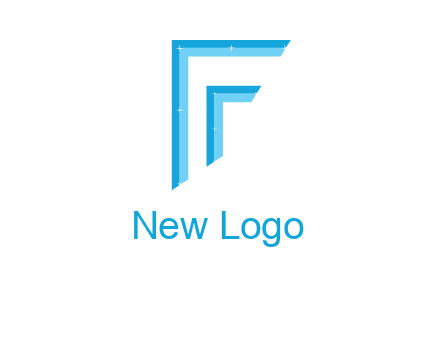 two tone boundaries forming abstract letter F