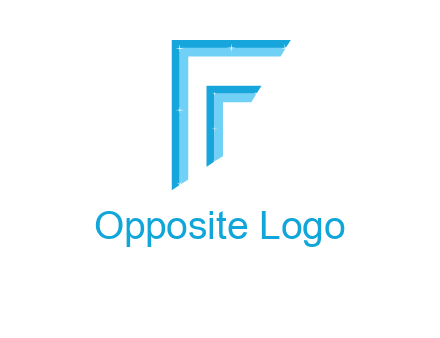 two tone boundaries forming abstract letter F