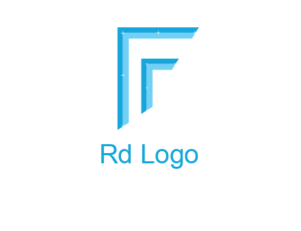 two tone boundaries forming abstract letter F