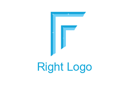 two tone boundaries forming abstract letter F