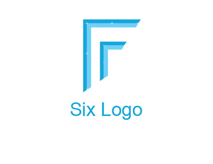 two tone boundaries forming abstract letter F