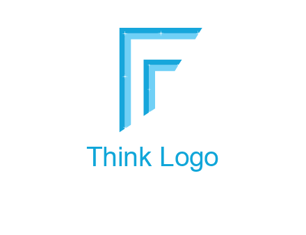 two tone boundaries forming abstract letter F