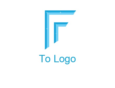 two tone boundaries forming abstract letter F