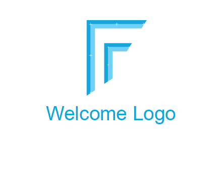 two tone boundaries forming abstract letter F