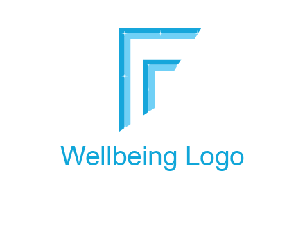 two tone boundaries forming abstract letter F