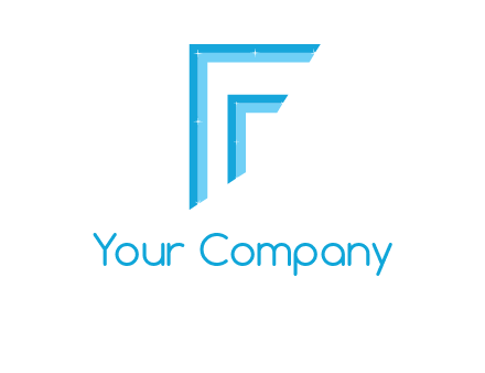 two tone boundaries forming abstract letter F
