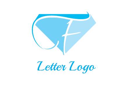 letter f placed in front of a diamond shape logo