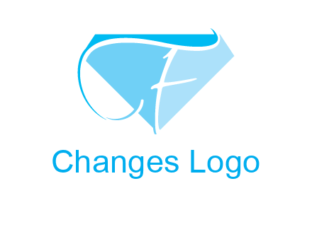 letter f placed in front of a diamond shape logo