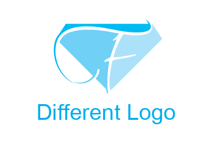 letter f placed in front of a diamond shape logo
