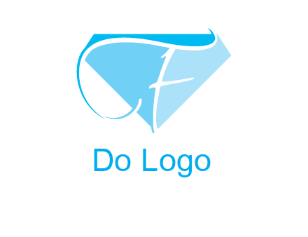 letter f placed in front of a diamond shape logo
