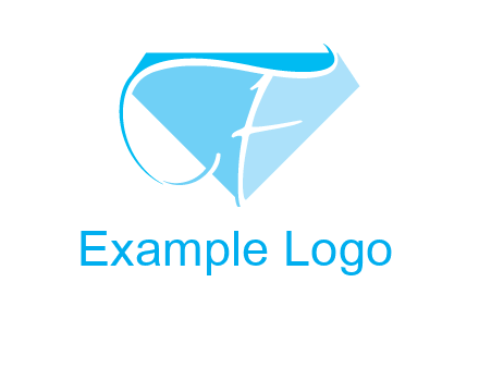 letter f placed in front of a diamond shape logo