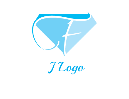 letter f placed in front of a diamond shape logo