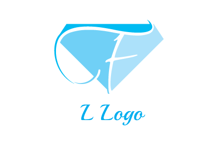letter f placed in front of a diamond shape logo