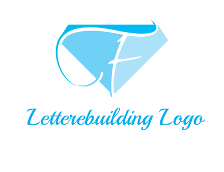 letter f placed in front of a diamond shape logo
