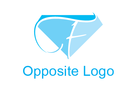 letter f placed in front of a diamond shape logo