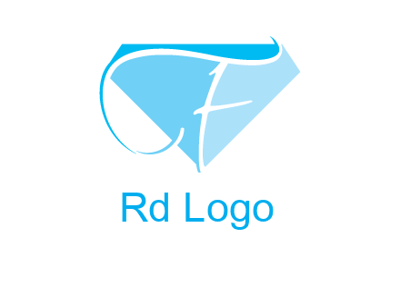 letter f placed in front of a diamond shape logo