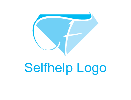 letter f placed in front of a diamond shape logo