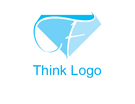 letter f placed in front of a diamond shape logo