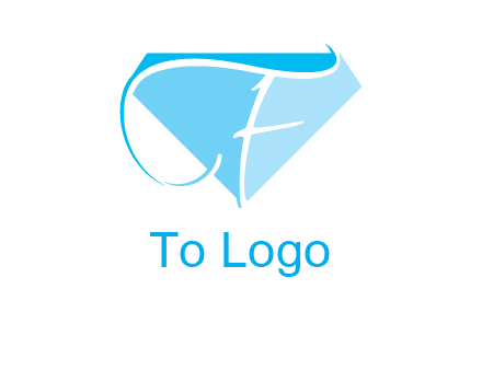 letter f placed in front of a diamond shape logo