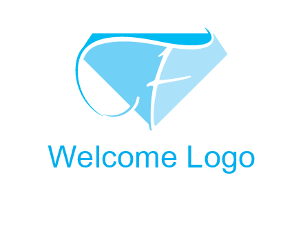 letter f placed in front of a diamond shape logo