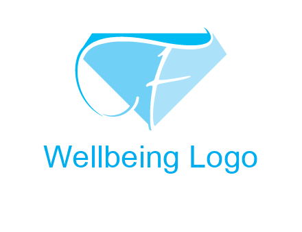 letter f placed in front of a diamond shape logo