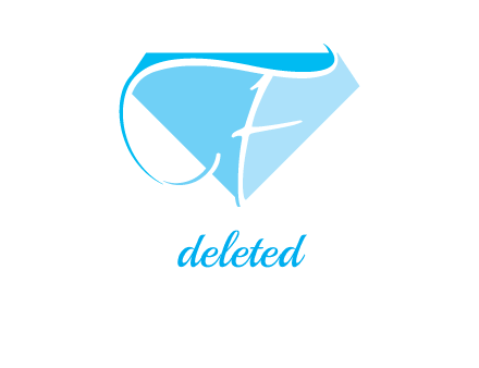 letter f placed in front of a diamond shape logo