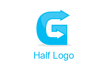 Two arrows mixed with letter g logo