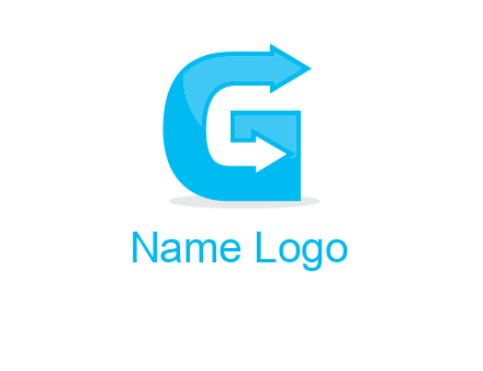 Two arrows mixed with letter g logo