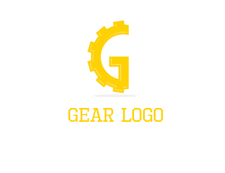 gear mixed with letter g logo