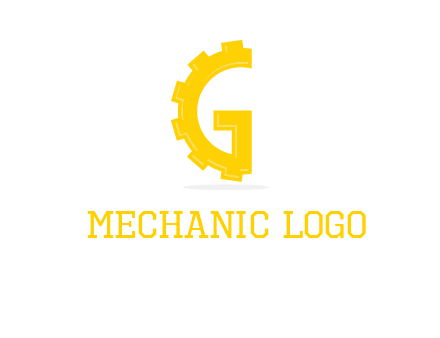 gear mixed with letter g logo