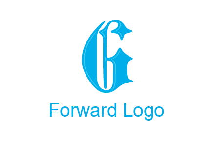 letter g with calligraphic style logo