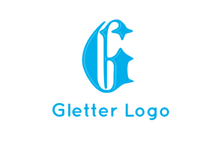 letter g with calligraphic style logo