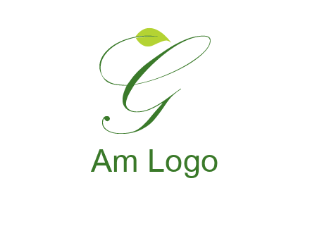 leaf incorporated with letter g initial