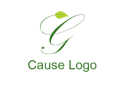leaf incorporated with letter g initial