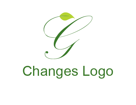leaf incorporated with letter g initial